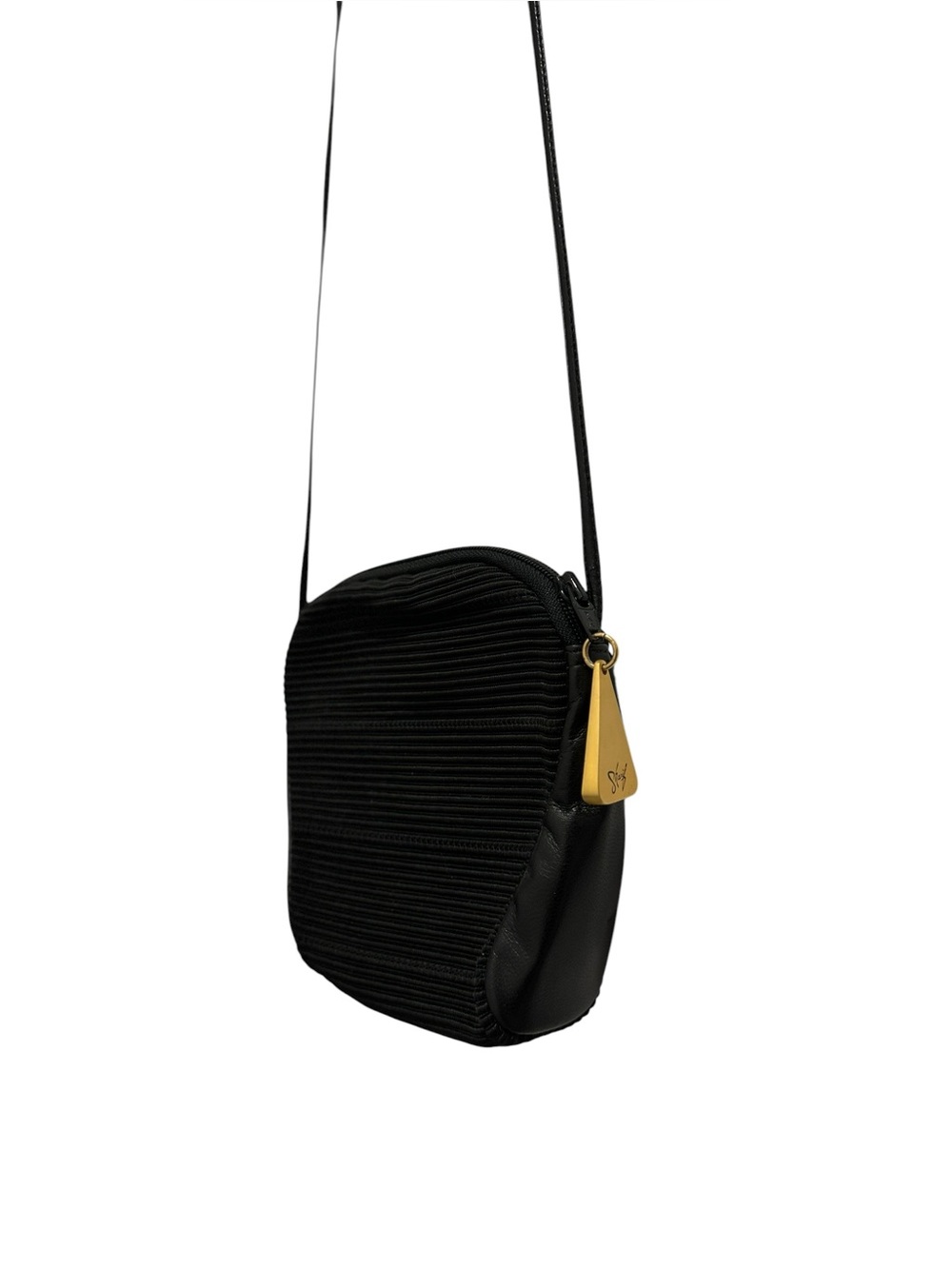 Vintage Americana by Sharif Black Mini Evening Gold Hardware Crossbody Bag Black